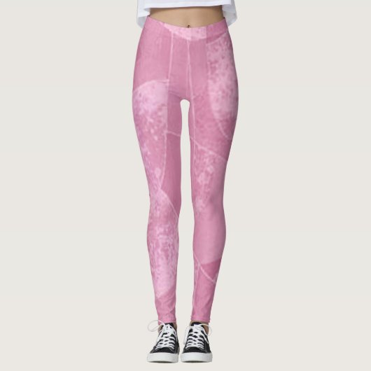 Roze Abstracte art Leggings (Voorkant)