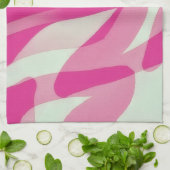 Roze Abstracte Artistieke Keukenhanddoek (Gevouwen)