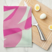 Roze Abstracte Artistieke Keukenhanddoek (Quarter Fold)