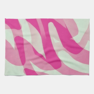 Roze Abstracte Artistieke Keukenhanddoek