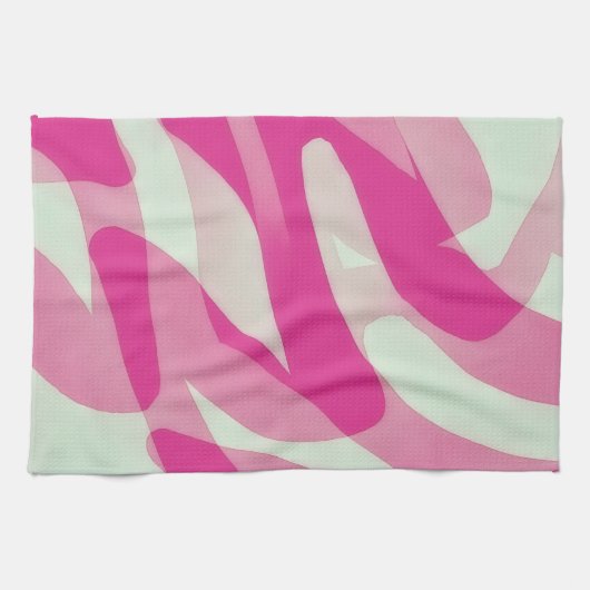 Roze Abstracte Artistieke Keukenhanddoek (Horizontaal)