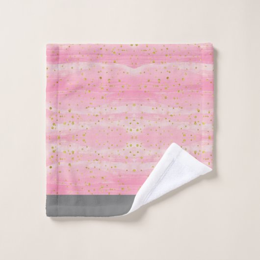 Roze Abstracte badhanddoekset Bad Handdoek (Wasdoekje)