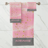 Roze Abstracte badhanddoekset Bad Handdoek