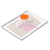 Roze Abstracte bladeren met Zon Notitieboek (Linkerzijde)