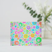 Roze Abstracte Bloementuin Briefkaart (Staand voorkant)