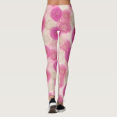 Roze Abstracte Bloemslace Cirkelpatroon Leggings (Achterkant)