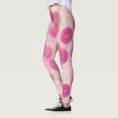 Roze Abstracte Bloemslace Cirkelpatroon Leggings (Links)