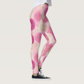 Roze Abstracte Bloemslace Cirkelpatroon Leggings (Rechts)