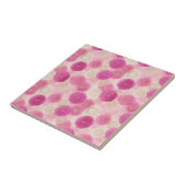 Roze Abstracte Bloemslace Cirkelpatroon Tegeltje (Zijkant)