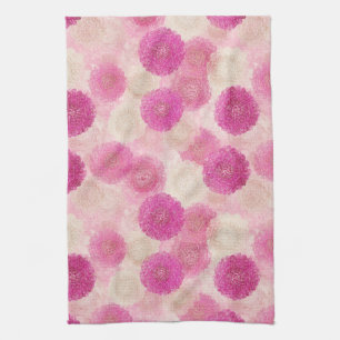 Roze Abstracte Bloemslace Cirkelpatroon Theedoek