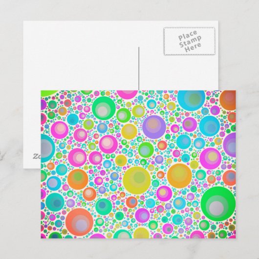 Roze Abstracte bloemtuin Briefkaart (Voorkant / Achterkant)