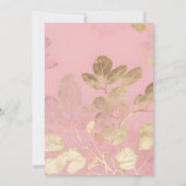 Roze Abstracte Botanische Trouw Uitnodiging (Achterkant)