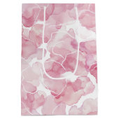 Roze Abstracte Bruiloft Feest Medium Cadeauzakje (Achterkant)