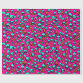 Roze Abstracte Cartoon Verpakkingspapier Cadeaupapier (Vlak)