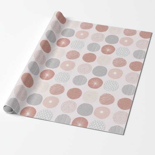 Roze Abstracte cirkel inpakpapier (Uitgerold)