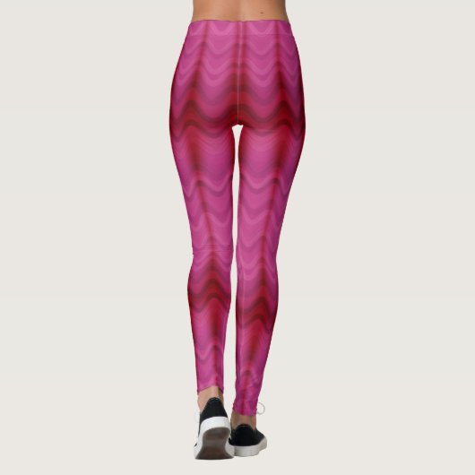 Roze Abstracte cirkellijnen Leggings (Achterkant)