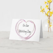 Roze Abstracte dag van het Heart Kaart (Gele Bloem)