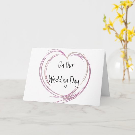 Roze Abstracte dag van het Heart Kaart (Gele Bloem)