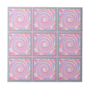 Roze abstracte draai decoratieve tegel tegeltje