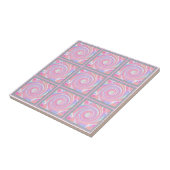 Roze abstracte draai decoratieve tegel tegeltje (Zijkant)