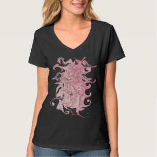 Roze Abstracte Draaikolk Vloeibare Kunst T-shirt