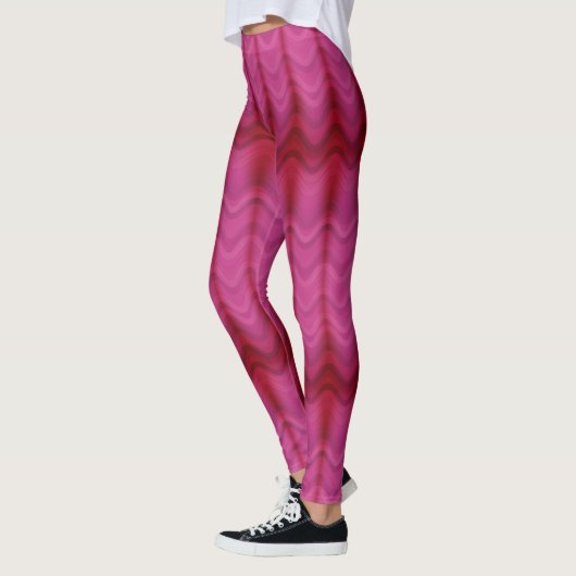 Roze Abstracte Draaikolklijnen Leggings (Links)