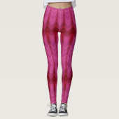 Roze Abstracte Draaikolklijnen Leggings (Voorkant)