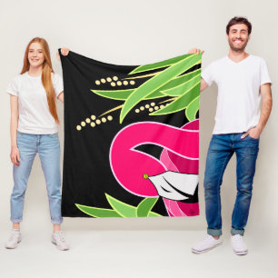 Roze Abstracte Flamingo Fleece Deken