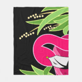 Roze Abstracte Flamingo Fleece Deken (Voorkant)