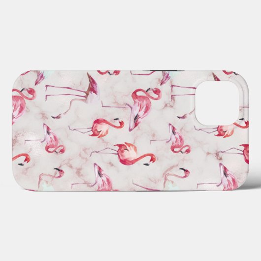 Roze Abstracte Flamingos Waterverf Modern Case-Mate iPhone Case (Achterkant (horizontaal))