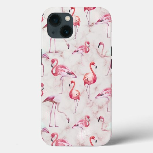 Roze Abstracte Flamingos Waterverf Modern Case-Mate iPhone Case (Achterkant)
