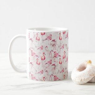Roze Abstracte Flamingos Waterverf Modern Koffiemok