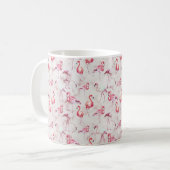 Roze Abstracte Flamingos Waterverf Modern Koffiemok (Voorkant links)