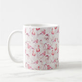 Roze Abstracte Flamingos Waterverf Modern Koffiemok (Links)