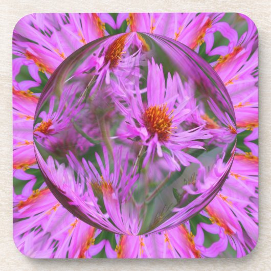 Roze Abstracte Floral Art Onderzetter set (Voorkant)