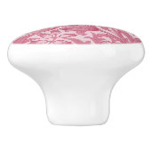 Roze Abstracte Floral Cabinet of Drawer Monogram Keramische Knop (Zijkant)