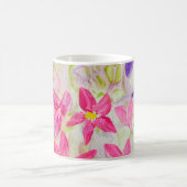 Roze Abstracte Floral Koffiemok (Center)