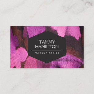 Roze Abstracte Floral Pattern Make-up Artist Visitekaartje