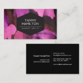 Roze Abstracte Floral Pattern Make-up Artist Visitekaartje (Voorkant / Achterkant)