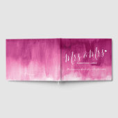 Roze abstracte gepersonaliseerde mevrouw en mevrou gastenboek (Volledig)