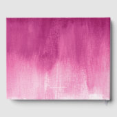 Roze abstracte gepersonaliseerde mevrouw en mevrou gastenboek (Achterkant)