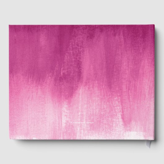 Roze abstracte gepersonaliseerde mevrouw en mevrou gastenboek (Achterkant)