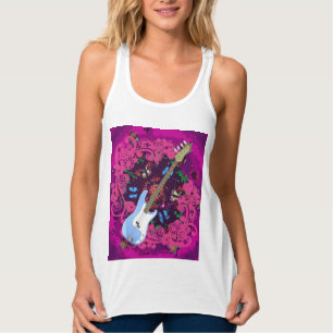 Roze Abstracte gitaarracerbacktank Tanktop