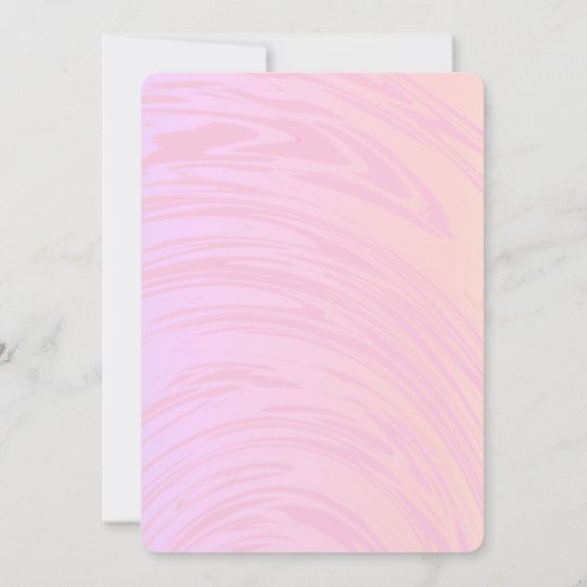 Roze Abstracte Golven Roos Gold Art Boho Wedding Kaart (Achterkant)