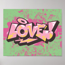 Roze Abstracte graffiti LOVE