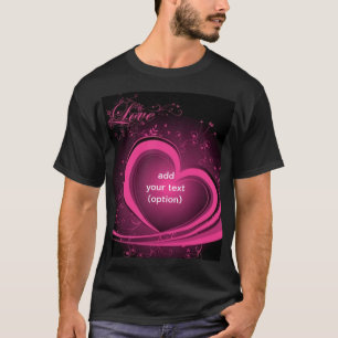 Roze Abstracte hartbasis donkerder T Shirt