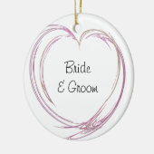 Roze Abstracte hartbruiloft Keramisch Ornament (Links)