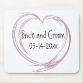 Roze Abstracte hartbruiloft Muismat (Voorkant)