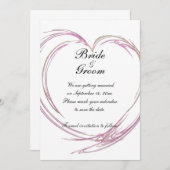 Roze Abstracte hartbruiloft Sla de datum op Save The Date (Voorkant / Achterkant)