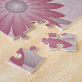 Roze Abstracte Harten & Bloemen Liefde Fractale Ku Legpuzzel (Zijkant)